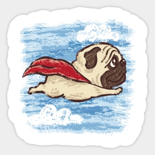 Flying Pug dog Sticker